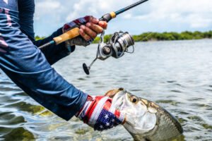 Small tarpon on artificial